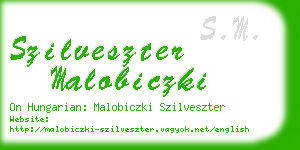 szilveszter malobiczki business card